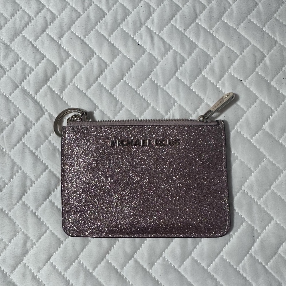 Michael Kors Rose Gold Glitter Coin Pouch